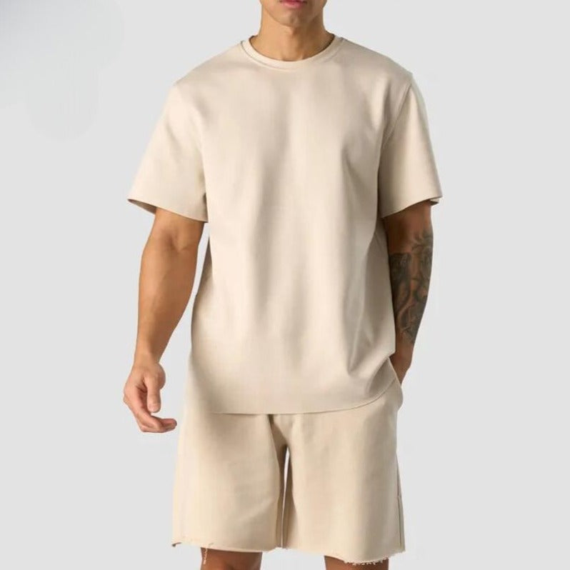 LUCAS – Beige Oversized Zomer Outfit voor Mannen - Van Duinen Mode