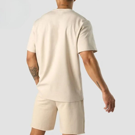 LUCAS – Beige Oversized Zomer Outfit voor Mannen - Van Duinen Mode