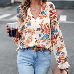 ELLE | Elegante blouse met een speelse bloemenprint