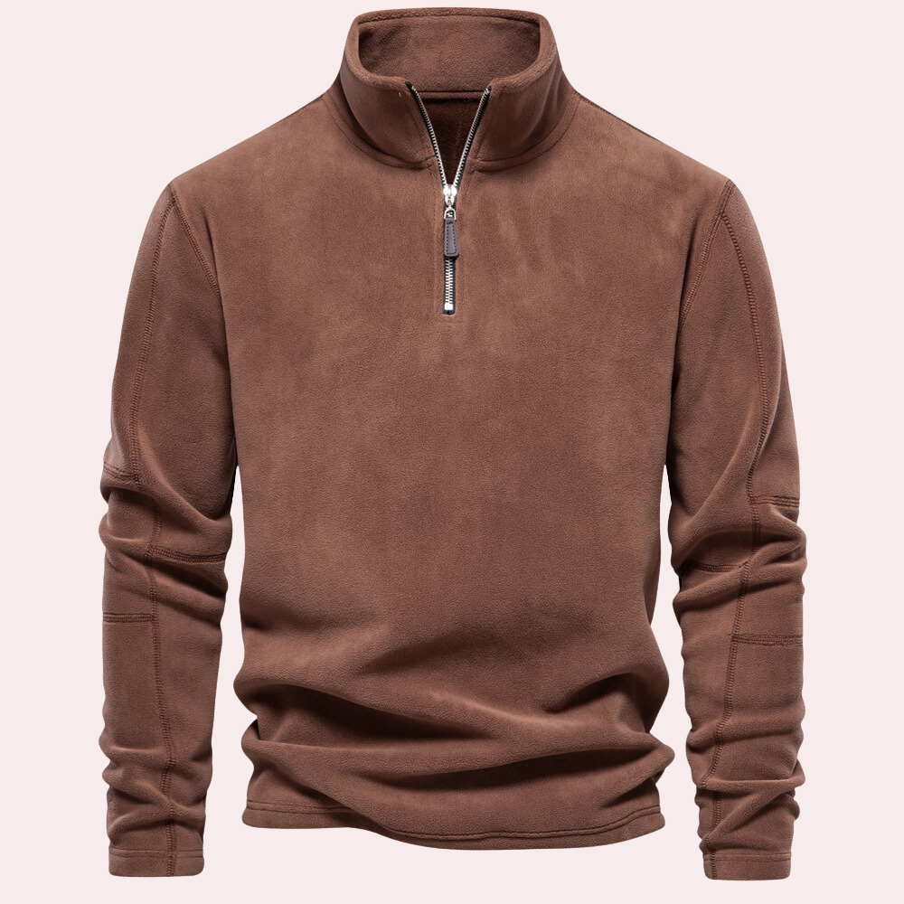 NORMAN - Warme Trui met Half Zip voor Mannen - Van Duinen Mode