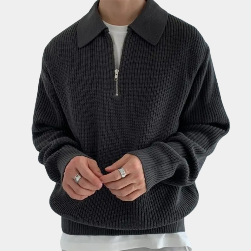 HARRIS | Comfortabele Heren Sweater met Half Zip - Van Duinen Mode