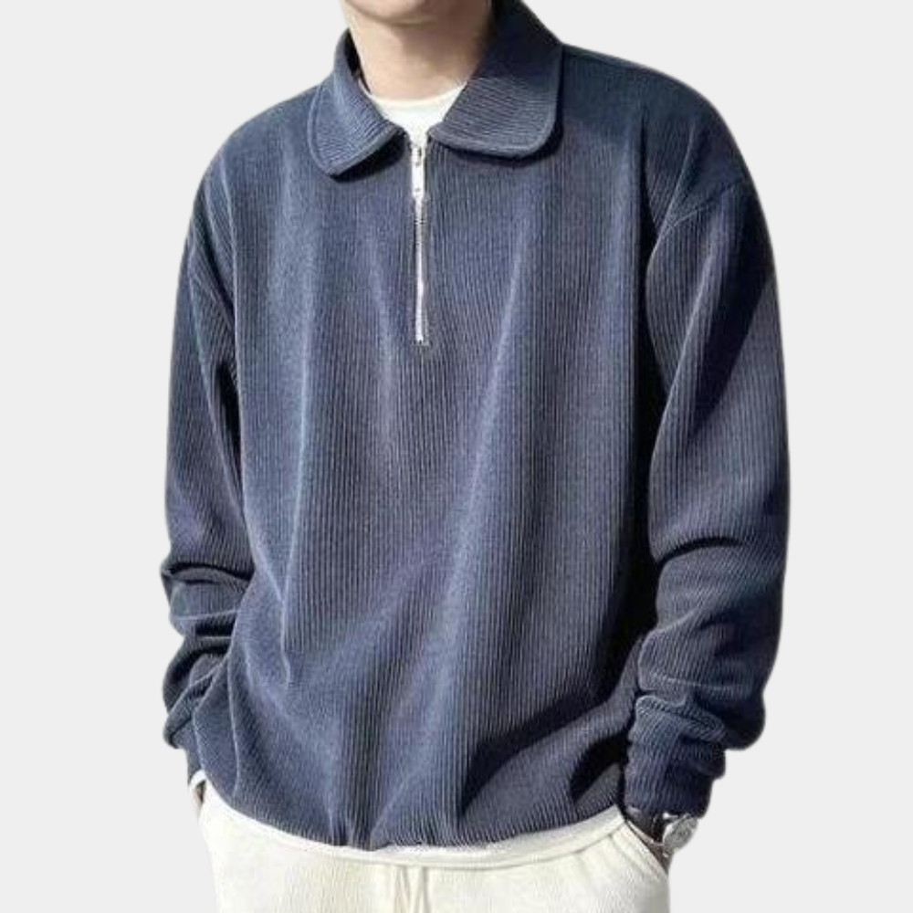 HARRIS | Comfortabele Heren Sweater met Half Zip - Van Duinen Mode