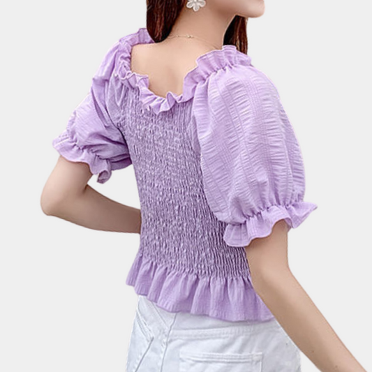 LIV | Stijlvolle zomerblouse met trendy pofmouwen