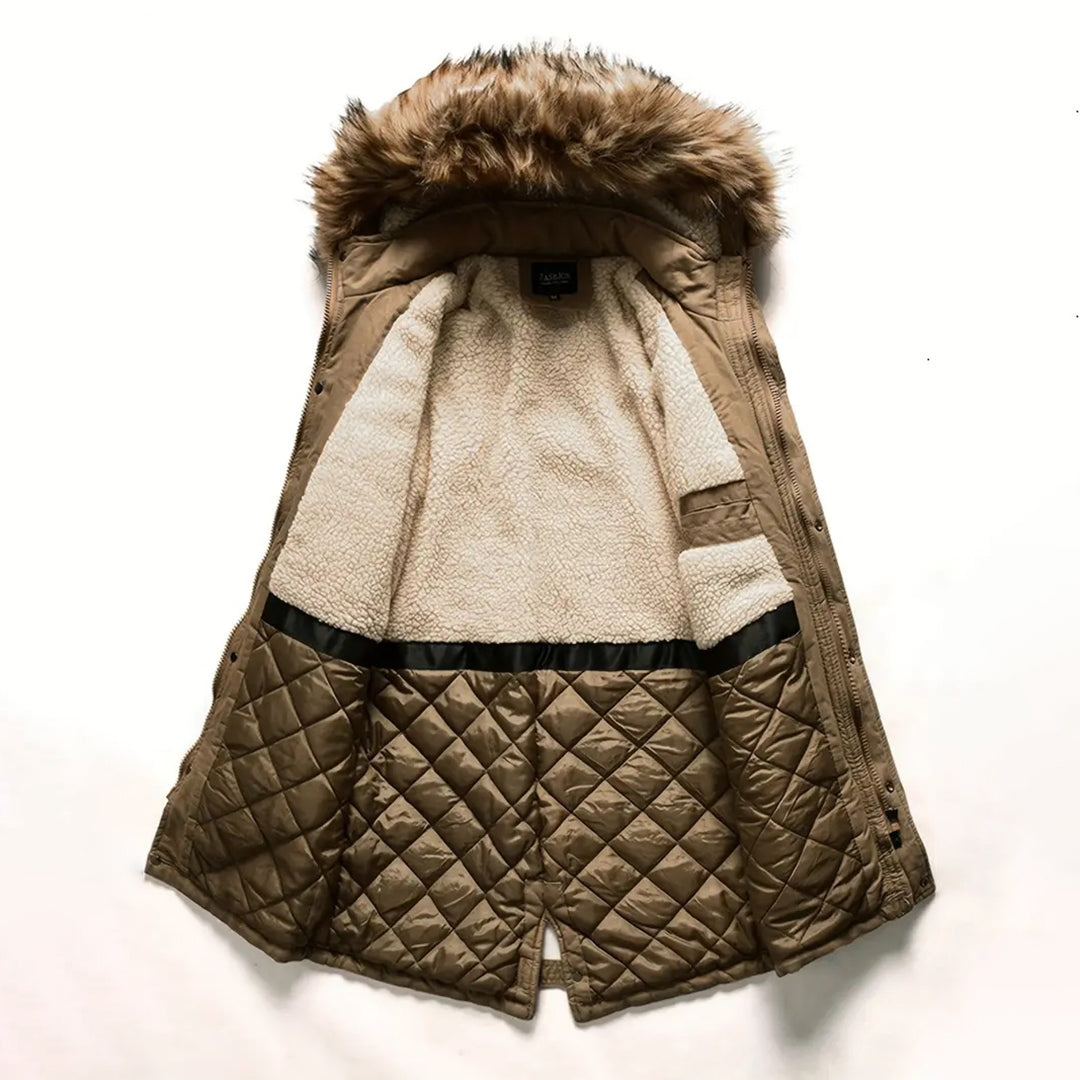 NIKOLAS - Luxe parkajas voor mannen met faux fur kraag - Van Duinen Mode