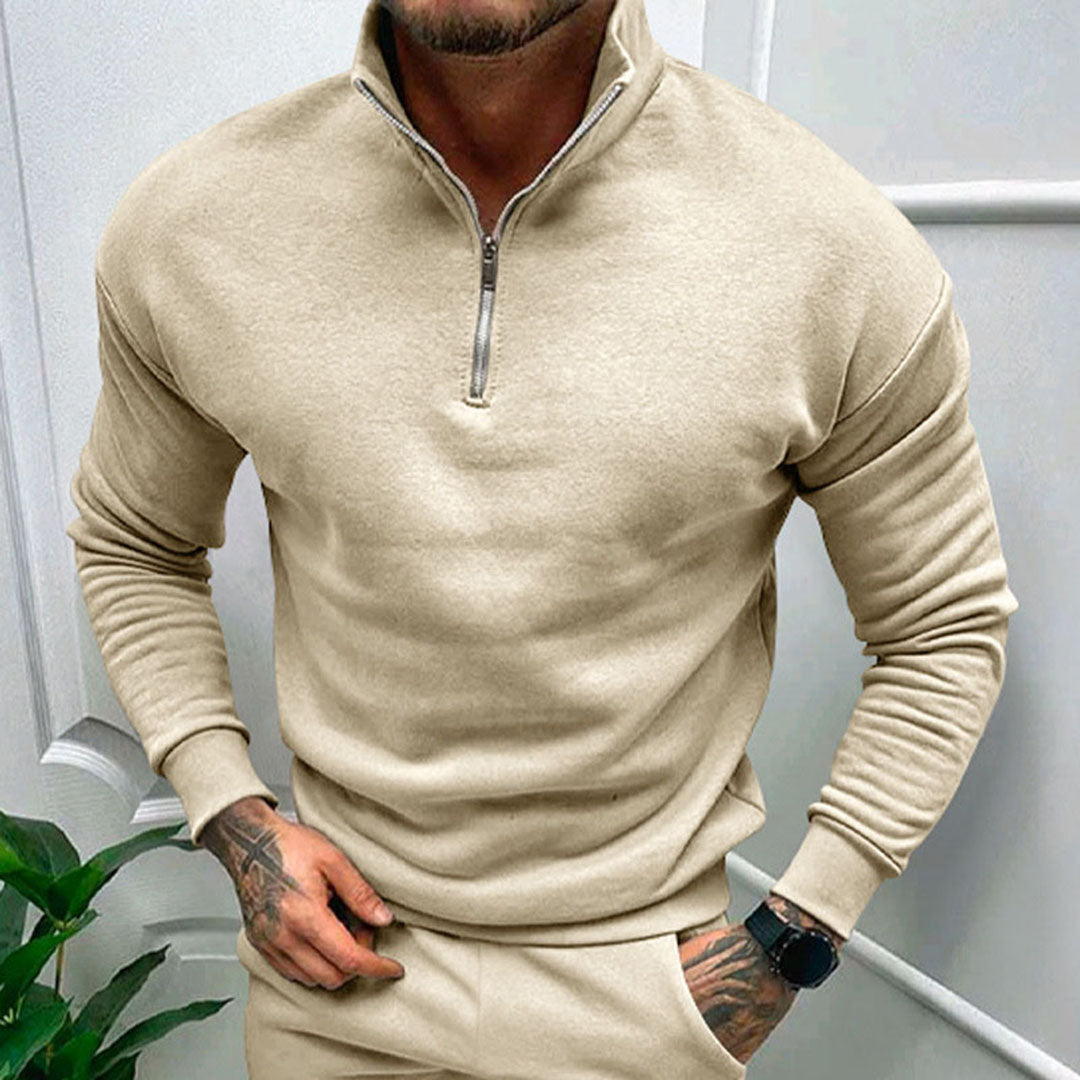 LUCAS - Heren Sweater Met Halve Rits - Van Duinen Mode