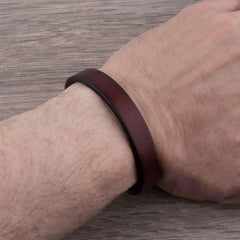 JORDAN – Robuuste Leren Armband met Messing Sluiting - Van Duinen Mode