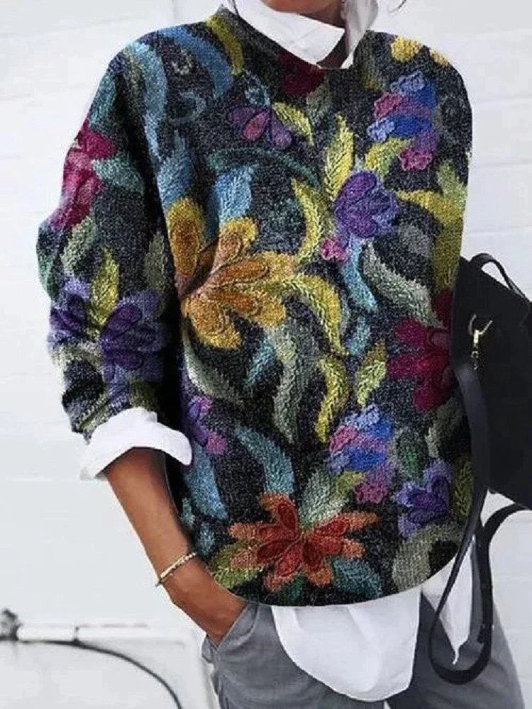 DALIVA - Stijlvolle Dames Sweater Met Luipaardprint - Van Duinen Mode