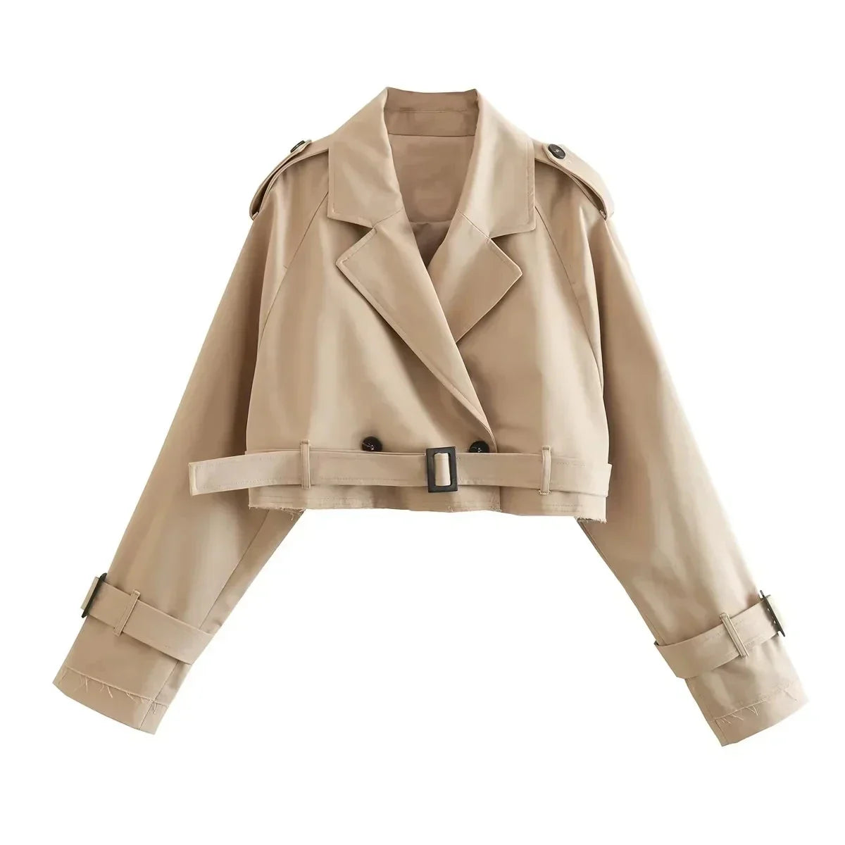 Amara - Cropped trenchcoat voor dames - Van Duinen Mode