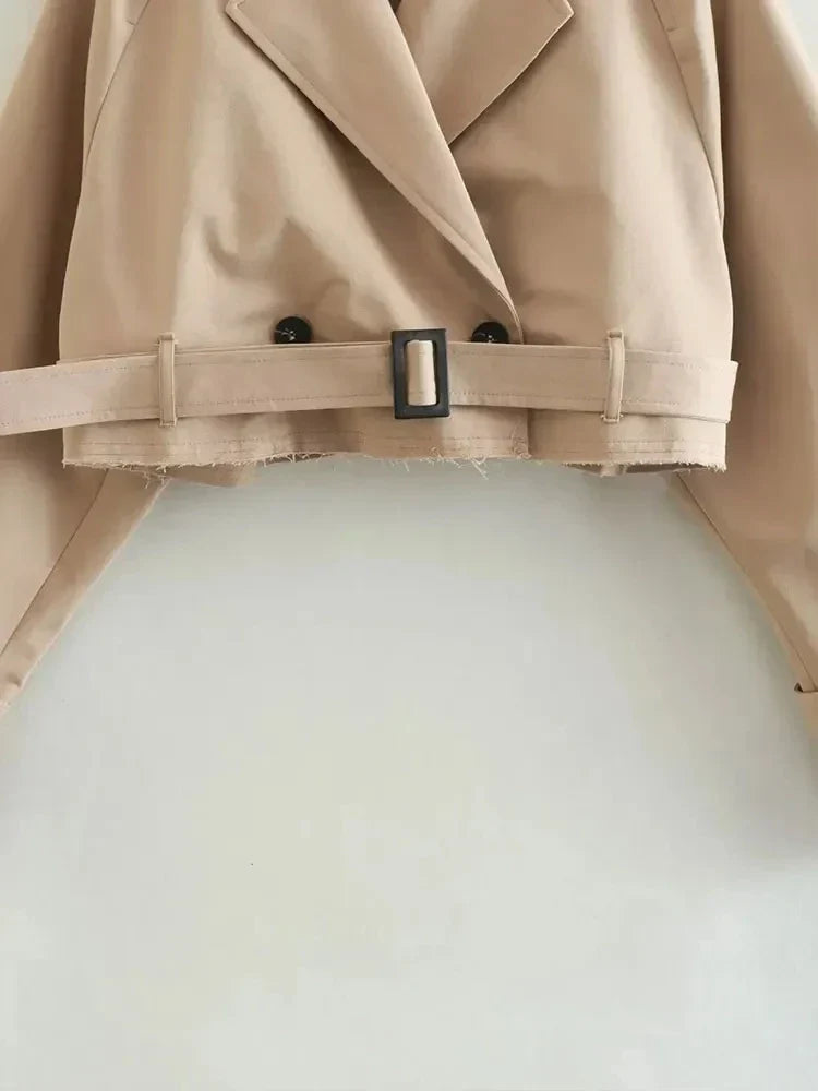 Amara - Cropped trenchcoat voor dames - Van Duinen Mode