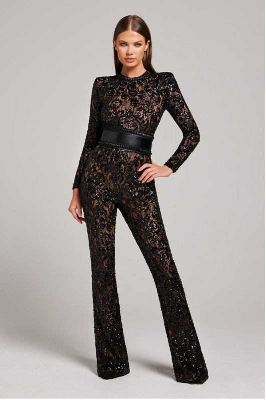 BELLA | Jumpsuit met glitterdetails